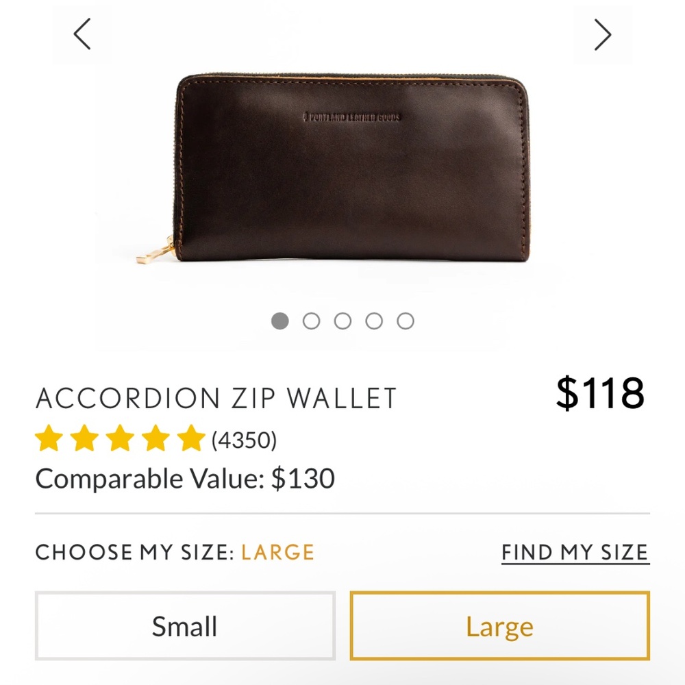 Portland leather large brown leather wallet
